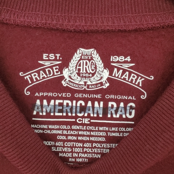 AMERICAN RAG Burgundy Sweater Sweatshirt Pull Over - Picture 6 of 8